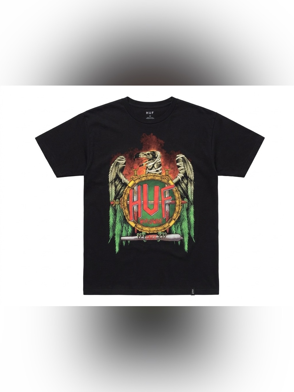 HUF Legalization Tour 2016 Shirt Mens S Black Eagle Graphic Weed Skate Parody
